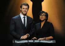 Chris Hemsworth and Academy President Cheryl Boone Isaacs announce the nominees for the 86th Academy Awards Nominations Announcement Thursday morning.